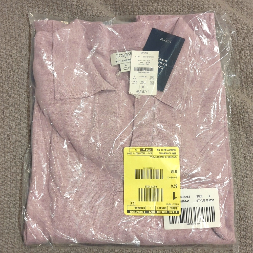 J Crew Cashmere Blend Polo Size L